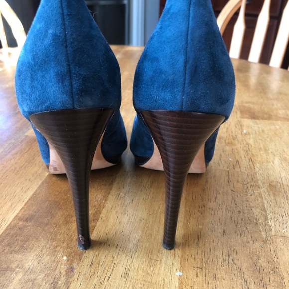 Cole Haan Navy Suede Heels - Picture 3 of 6